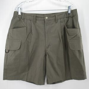 Northpoint Shorts Mens L 36 Army Green Cotton Cargo Pockets Stretch Sides